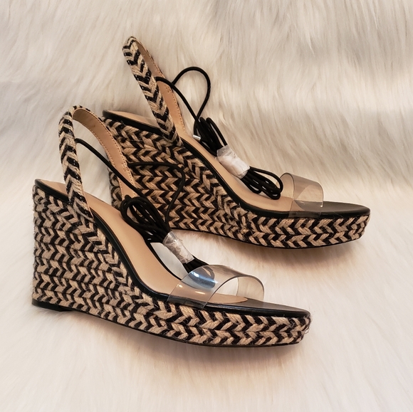 NWOB Lace Up Espadrille Wedge - Picture 6 of 9
